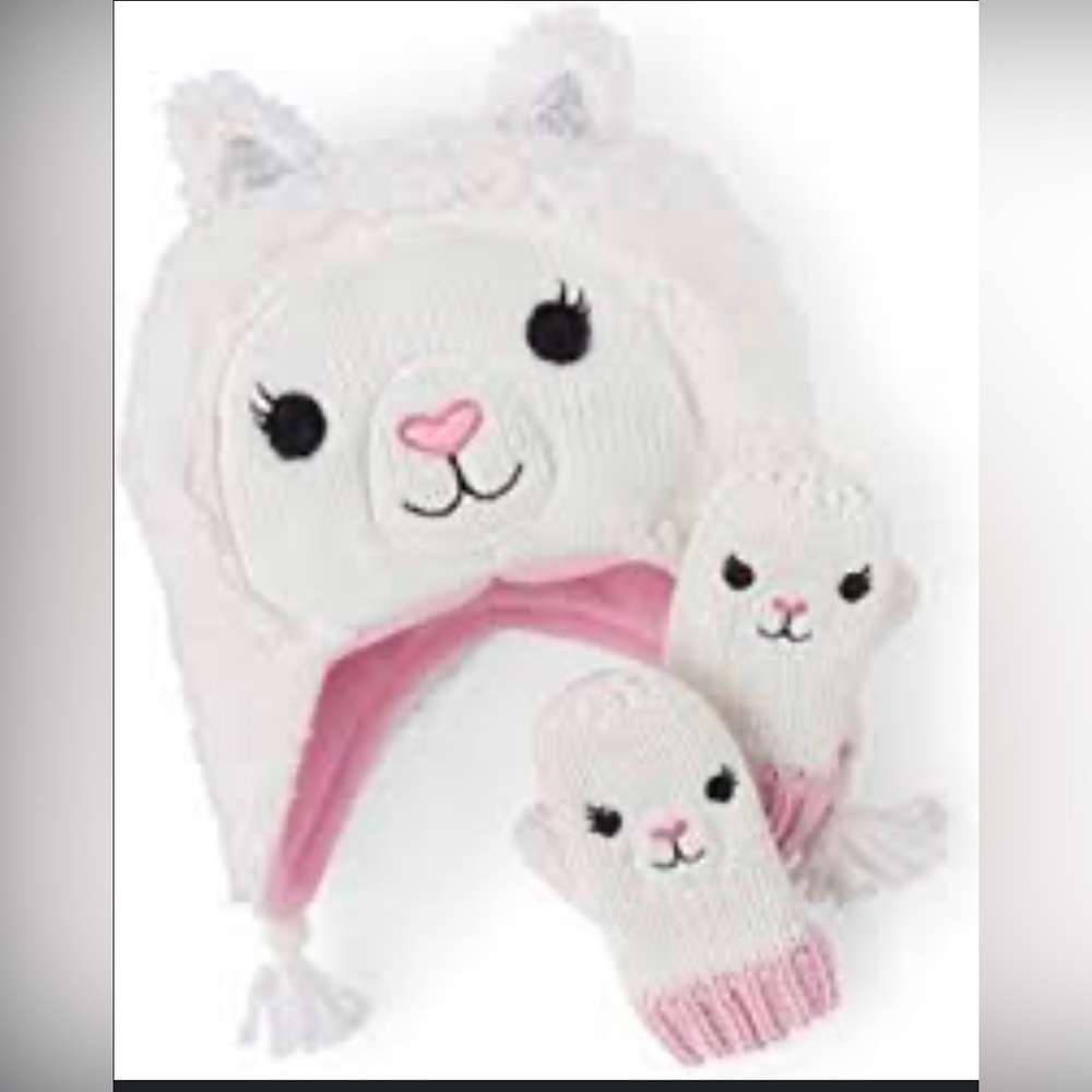 Lil' Llama Girls Hat And Mitten Set Size M (2T-3T)‎